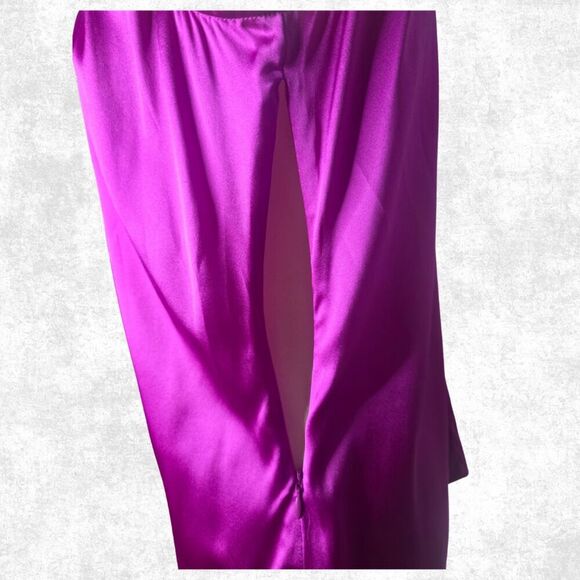 Cache Satin Magenta Embellished Halter Top Medium Glam Clubwear Y2K Party Vibe - Picture 2 of 7